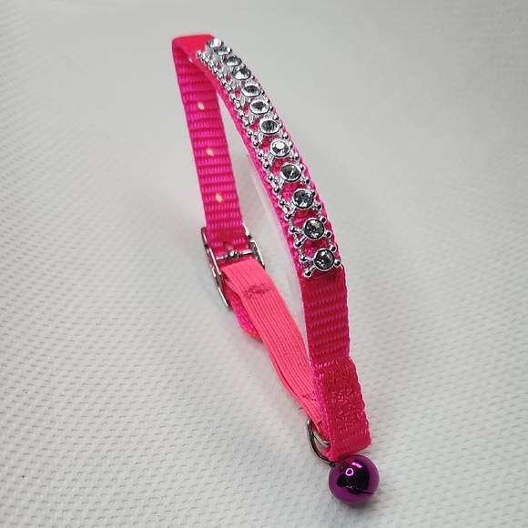 Pink Rhinestone Cat Collar - Picture 1 of 11